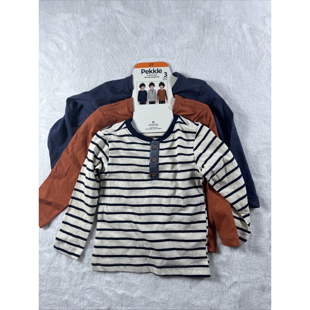 Pekkle T-Shirt 3 piece set long sleeve t shirts Size 2T